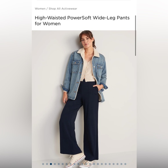 ✅Old navy High-Waisted PowerSoft Wide-Leg Pants for Women - Picture 1 of 11